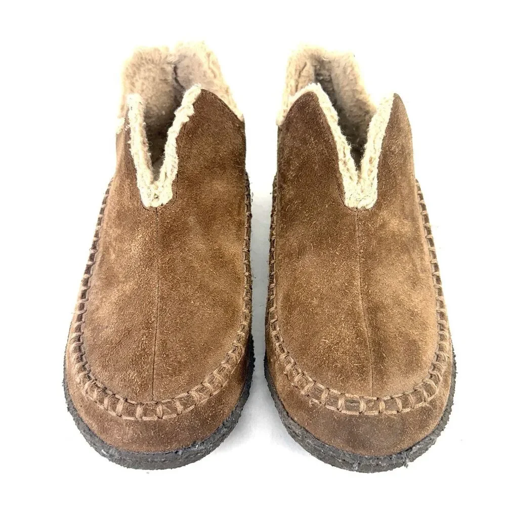 Sorel Manawan Brown Leather Slip On Moccasin Slipper NM1466-251 Mens Size 9